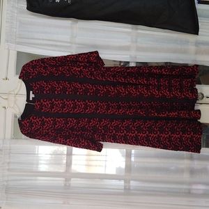 Dress Barn Fit-and-Flare Red & Black Dress Size 22